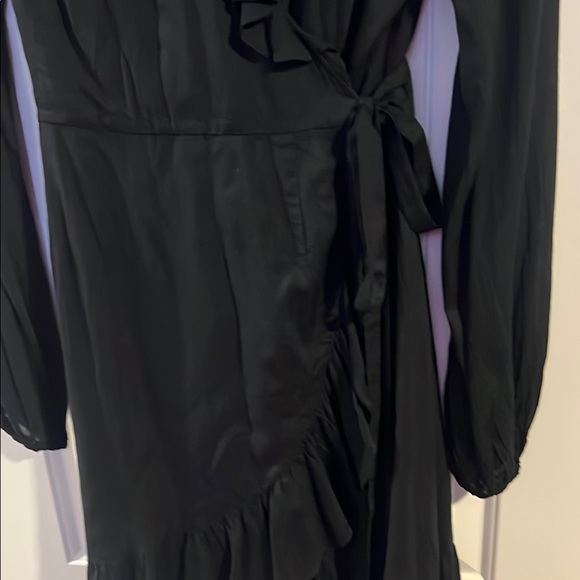 PAIGE Blue Wrap Ruffled Cocktail Dress - Picture 4 of 4